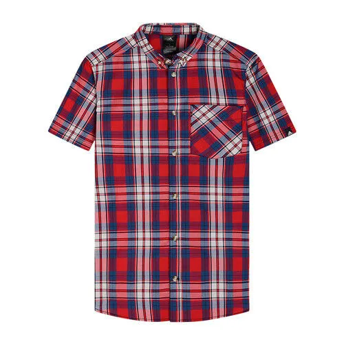 Adidas Checkered Mens Red Shirt