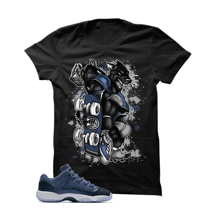 Air Jordan 11 Low GS Blue Moon Black T (SkateBoard Cat)