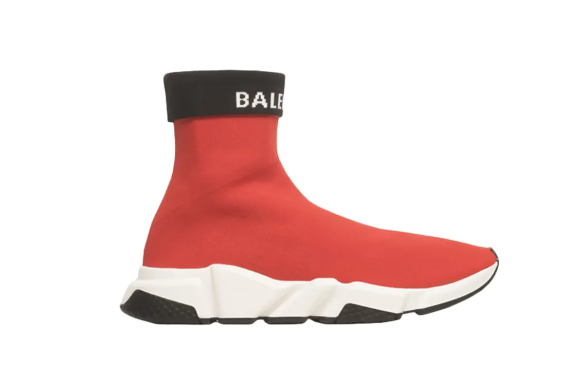 Balenciaga Speed Trainer Cuffed ‘Red Black’