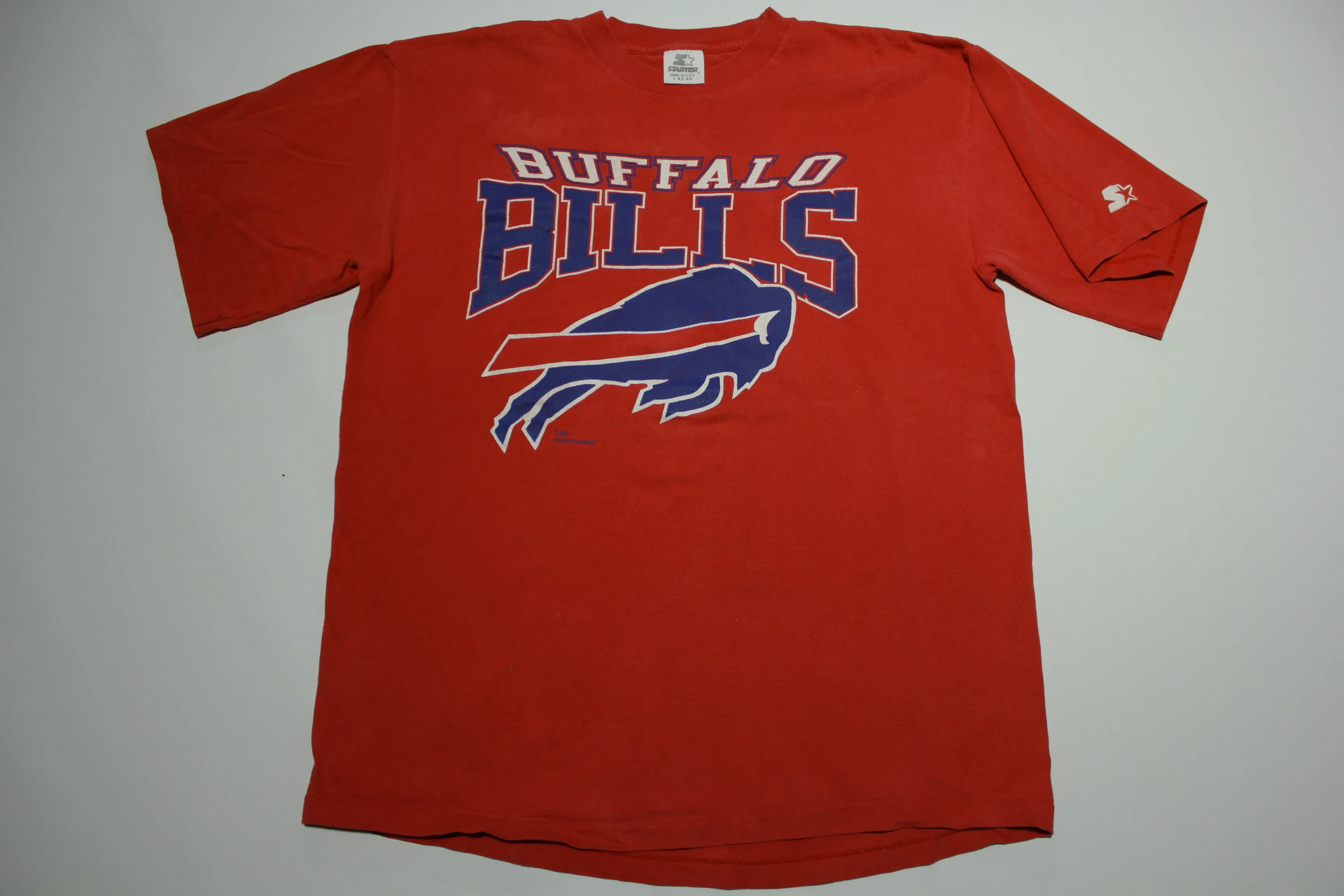 Buffalo Bills Vintage 90's Made In USA Single Stitch NFL Sleeve Hit T-Shirt