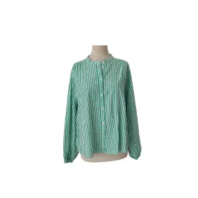 C&A Green & White Striped Flat Collar Shirt | Brand new |