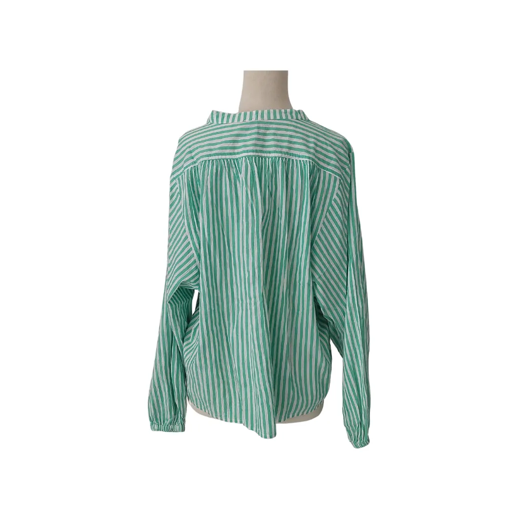 C&A Green & White Striped Flat Collar Shirt | Brand new |