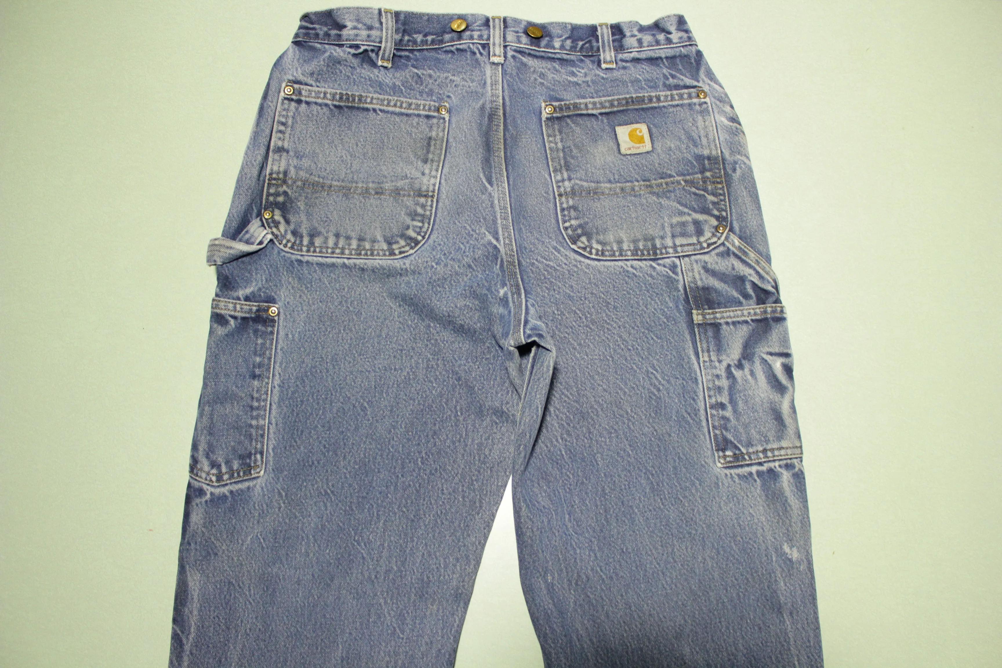 Carhartt B07 DNM Double Knee Denim Jeans Blue Construction Work Pants