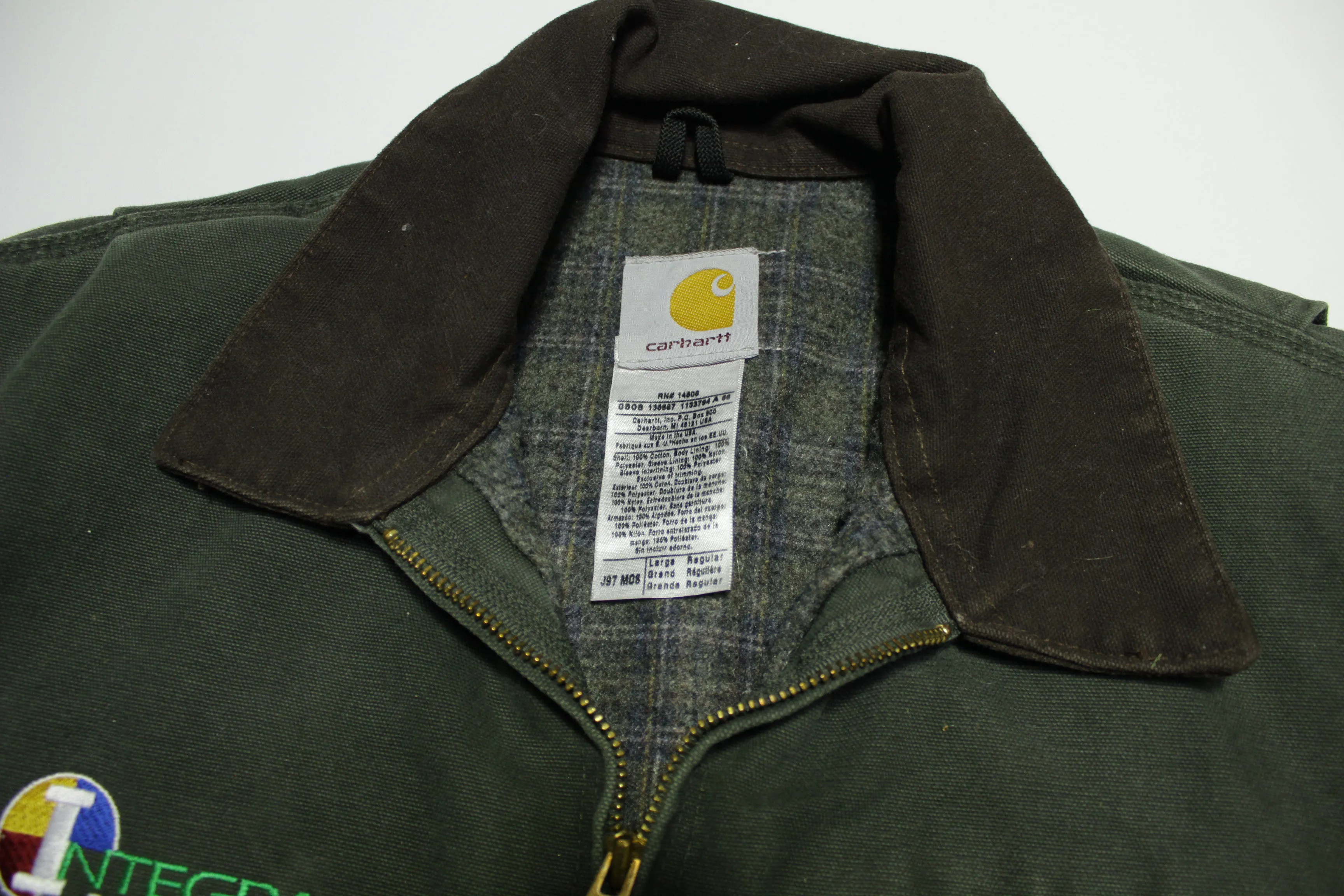 Carhartt J97 Blanket Dark Green MOS Detroit Blanked Lined Work Jacket