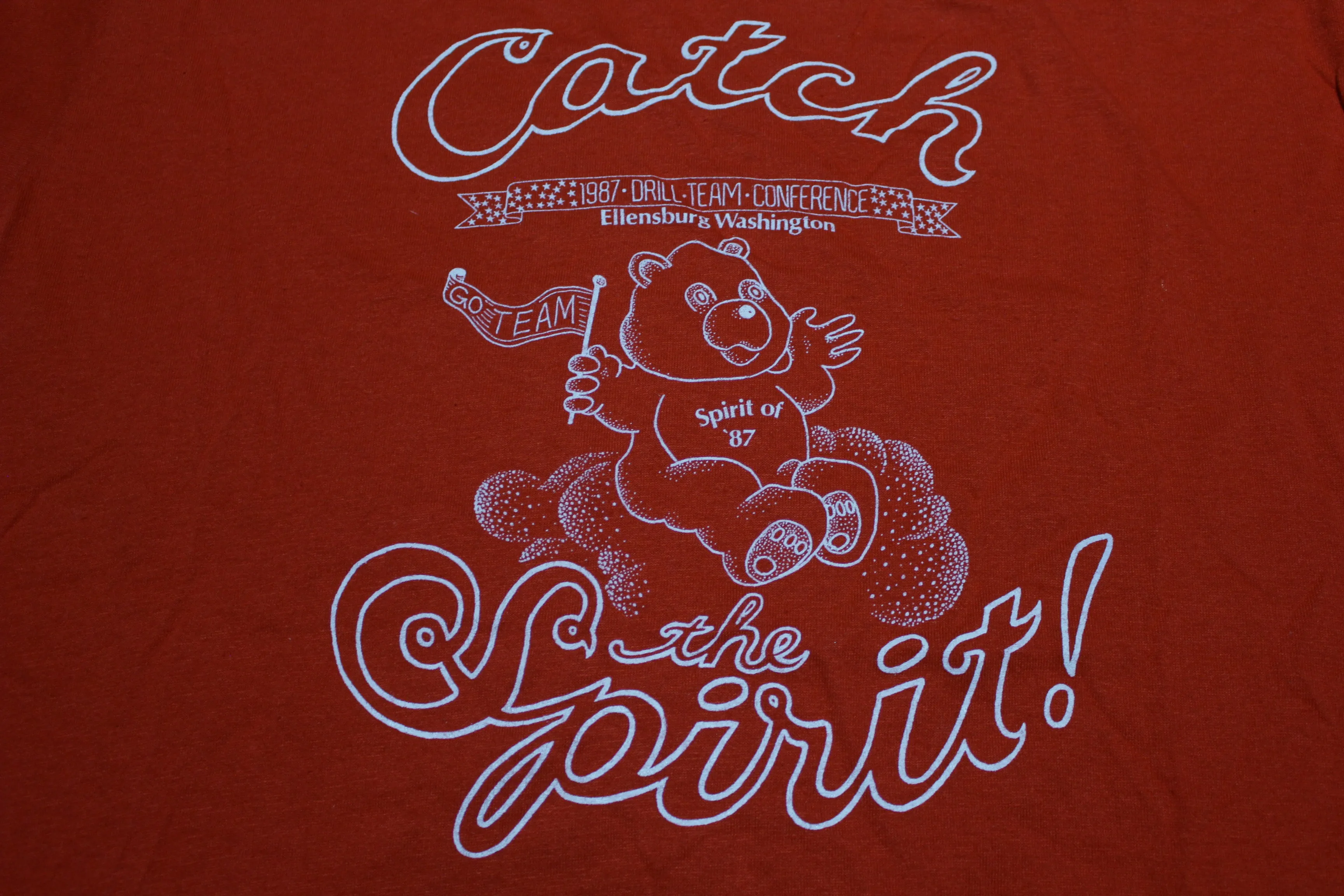 Catch The Spirit 1987 Vintage 80's Drill Team Conference Care Bear Jerzees T-Shirt