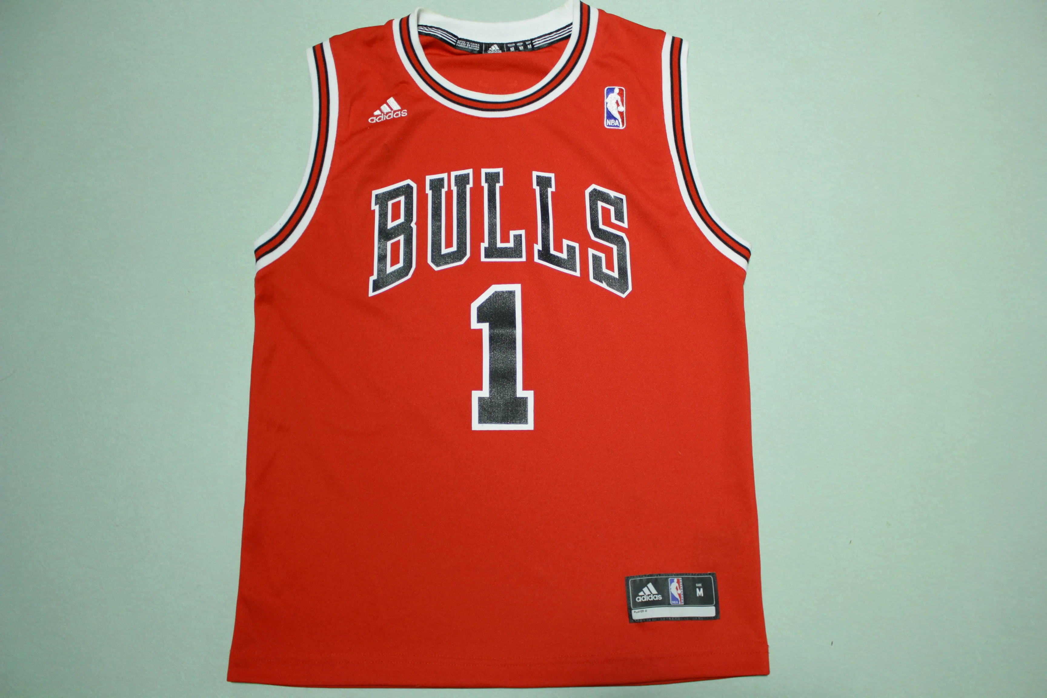 Chicago Bulls Derrick Rose #1 00's Adidas NBA Logo Basketball Jersey