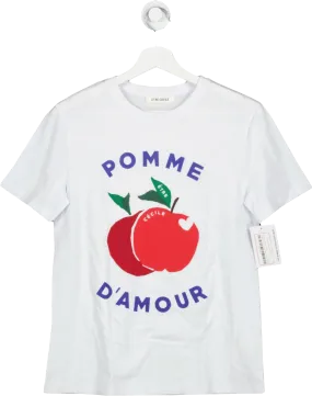 Etre Cecile White Pomme D'amour Classic Cotton T-shirt UK XS