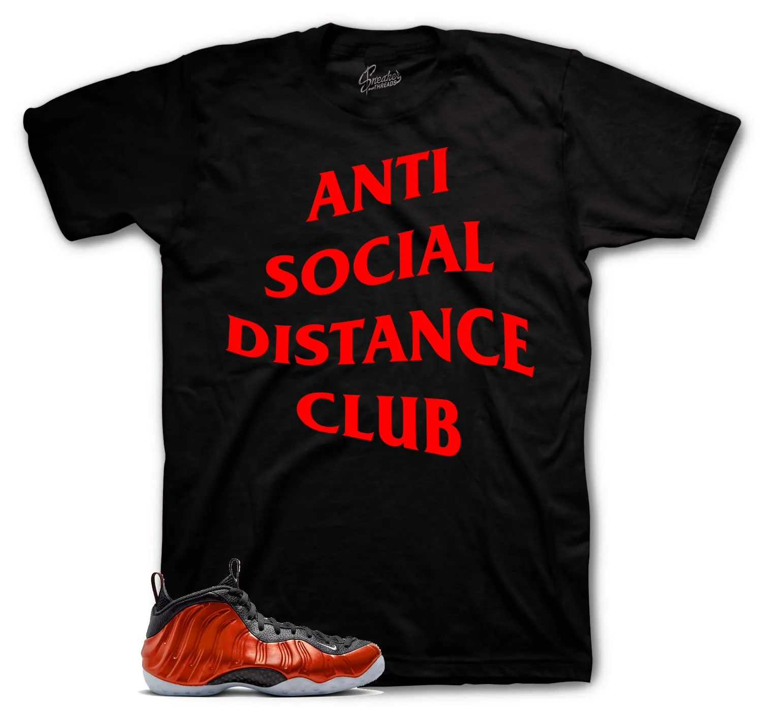 Foamposite Metallic Red Social Distance Shirt