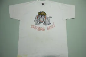 Gung Ho USMC United States Marines Bull Dog Vintage 80's T-Shirt