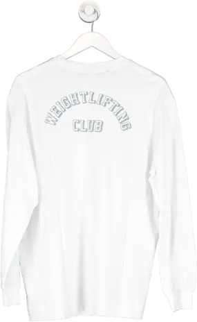 gymshark White Weightlifting Division Oversize T Shirt UK M