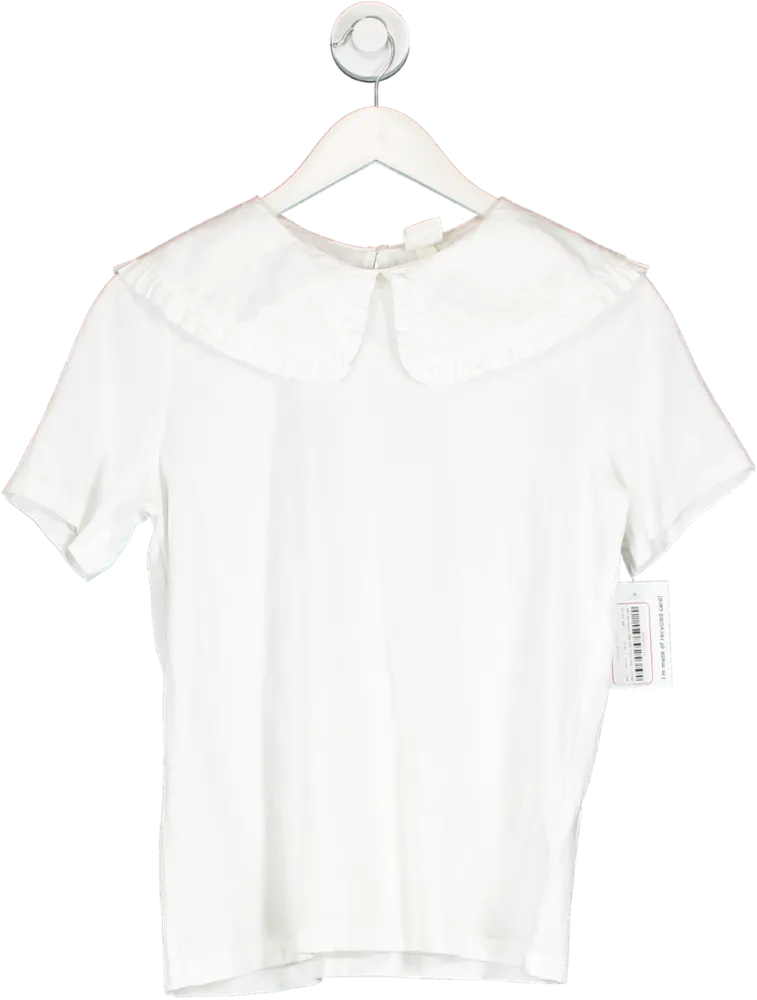 H&M White Collared T Shirt UK S