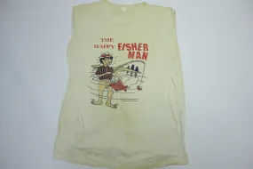 Happy Fisherman Dirty Humor Funny Joke Tee Vintage 80's Single Stitch Blow Job BJ T-Shirt