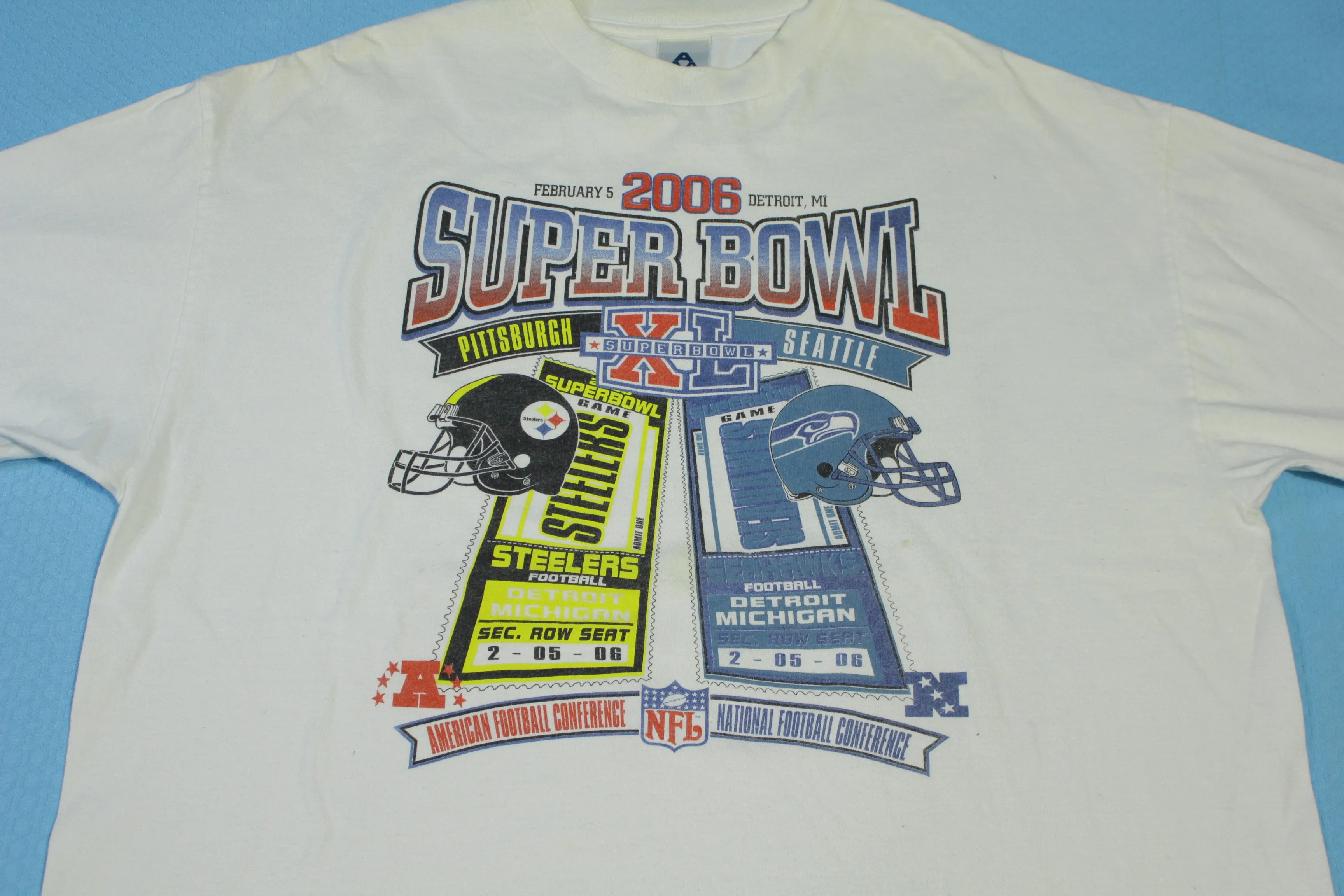 History of Super Bowl XL 2006 Seahawks Steelers Detroit Football T-Shirt