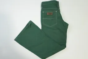 JCPenney Super Denim Vintage Green w/ White Stitching 70's Flare Jeans