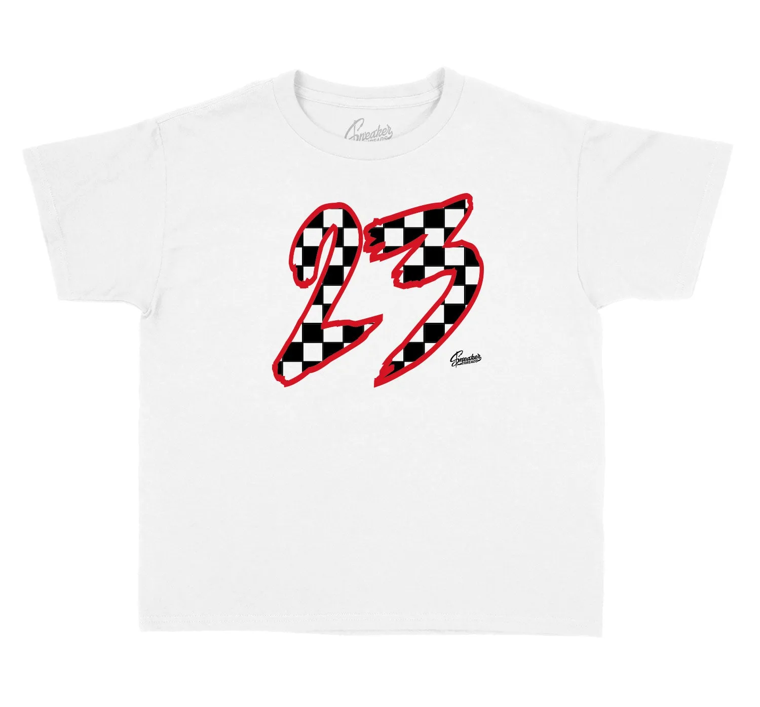 Kids Gym Red 9 Shirt - Checkered - White