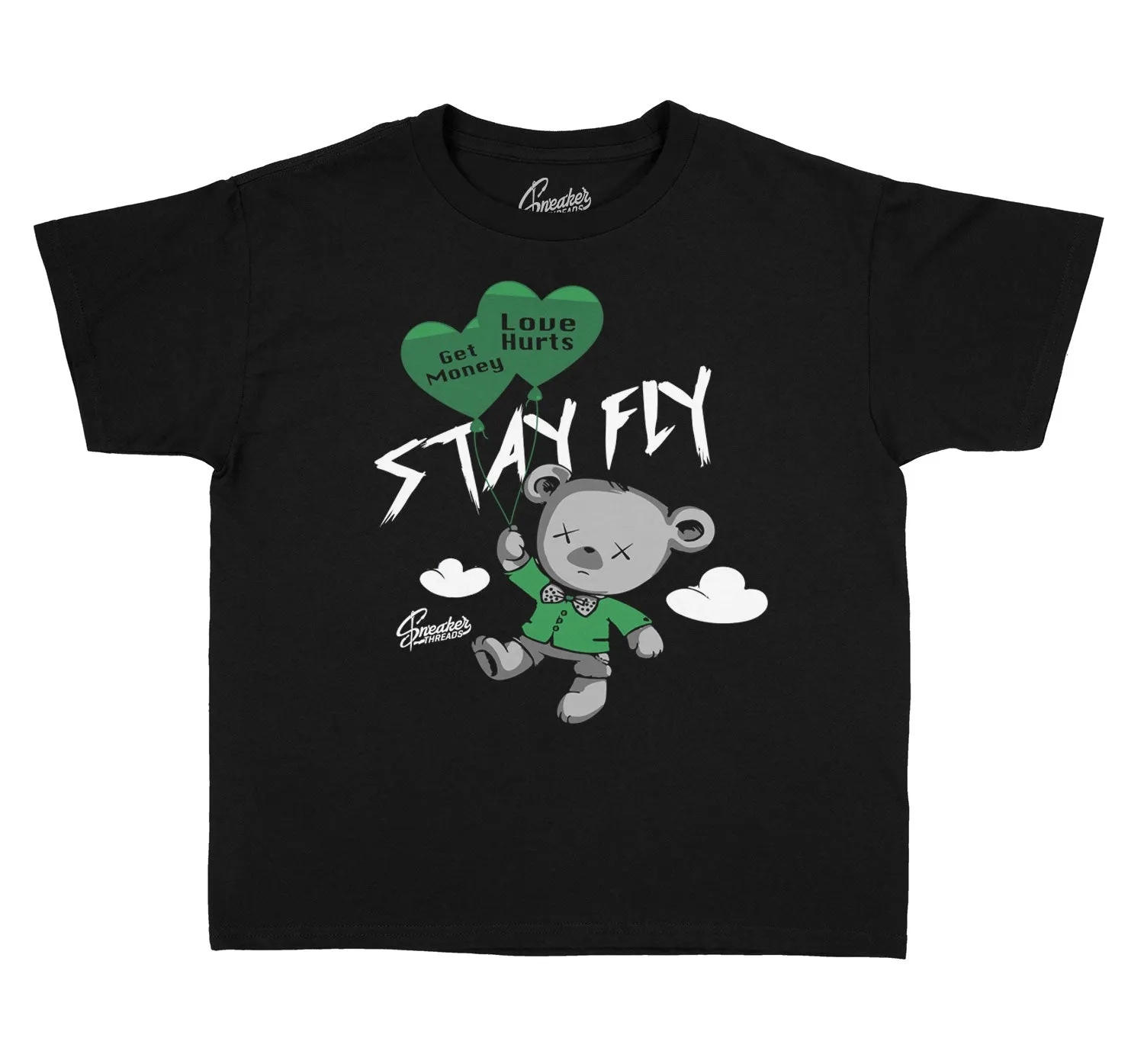 Kids Pine Green 3 Shirt - Money Over Love - Black