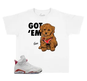 Kids Red Cement 6 Shirt - Got Em - White