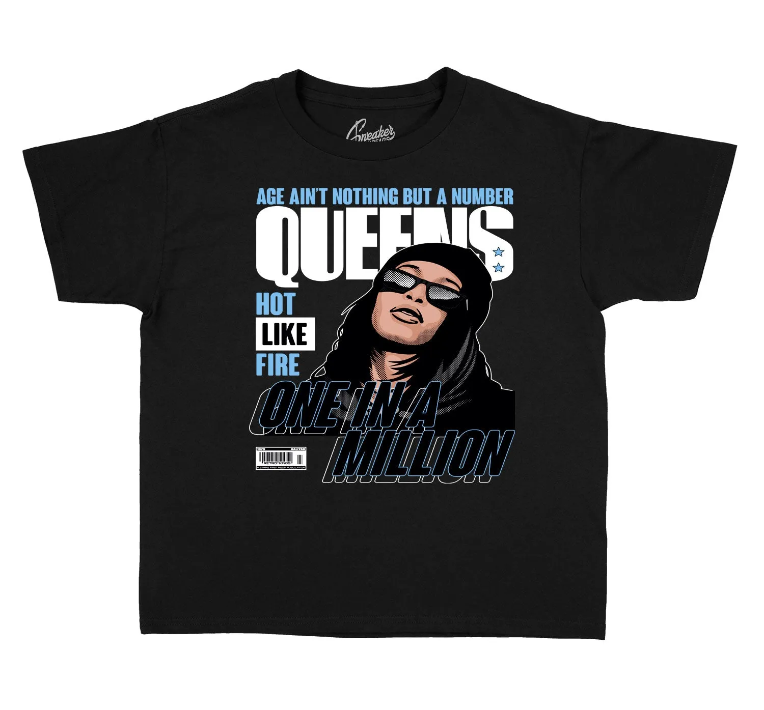 Kids University Blue 9 Shirt - Queens - Black