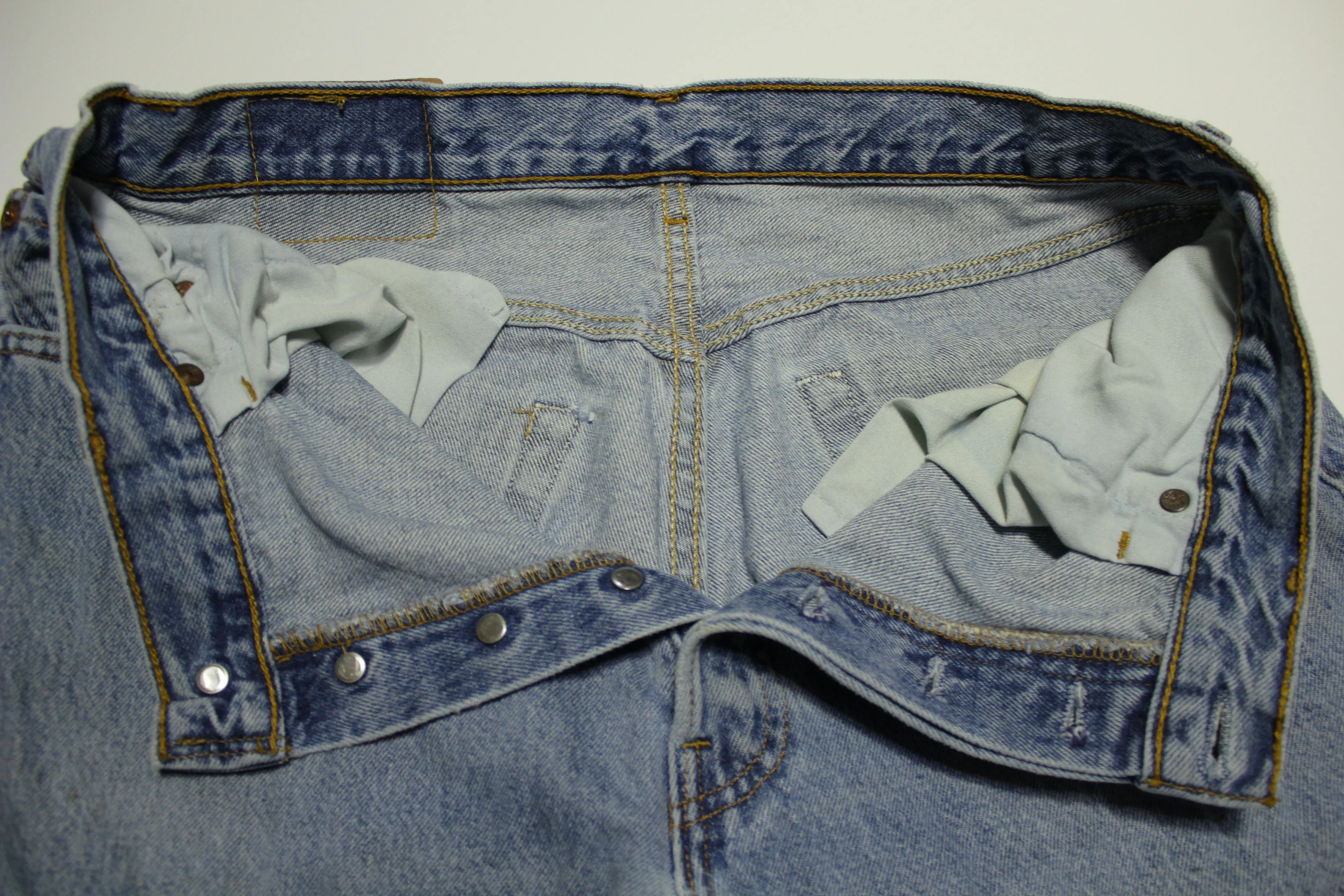 Levis 501 Button Fly Vintage 90's Denim Grunge Punk Blue Jeans