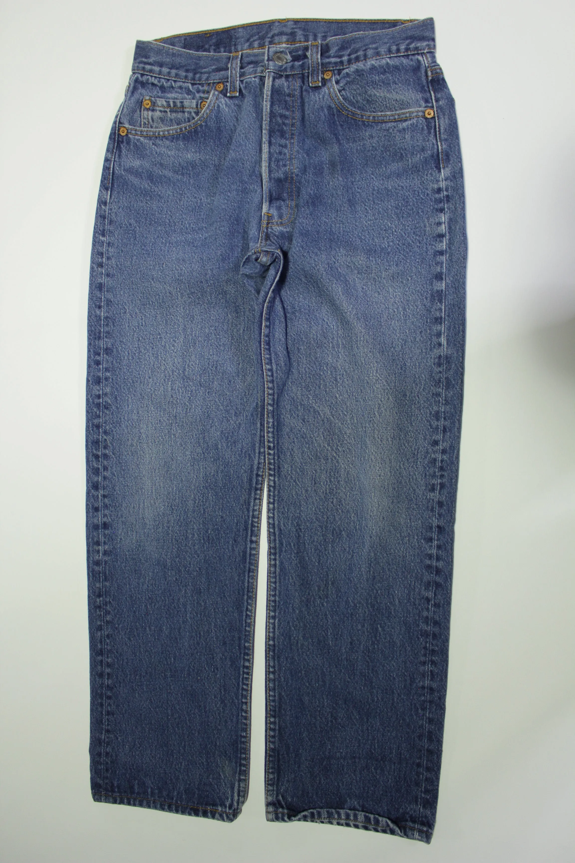 Levis 501 Button Fly Vintage 90's Denim Grunge Punk Red Tab Blue Jeans