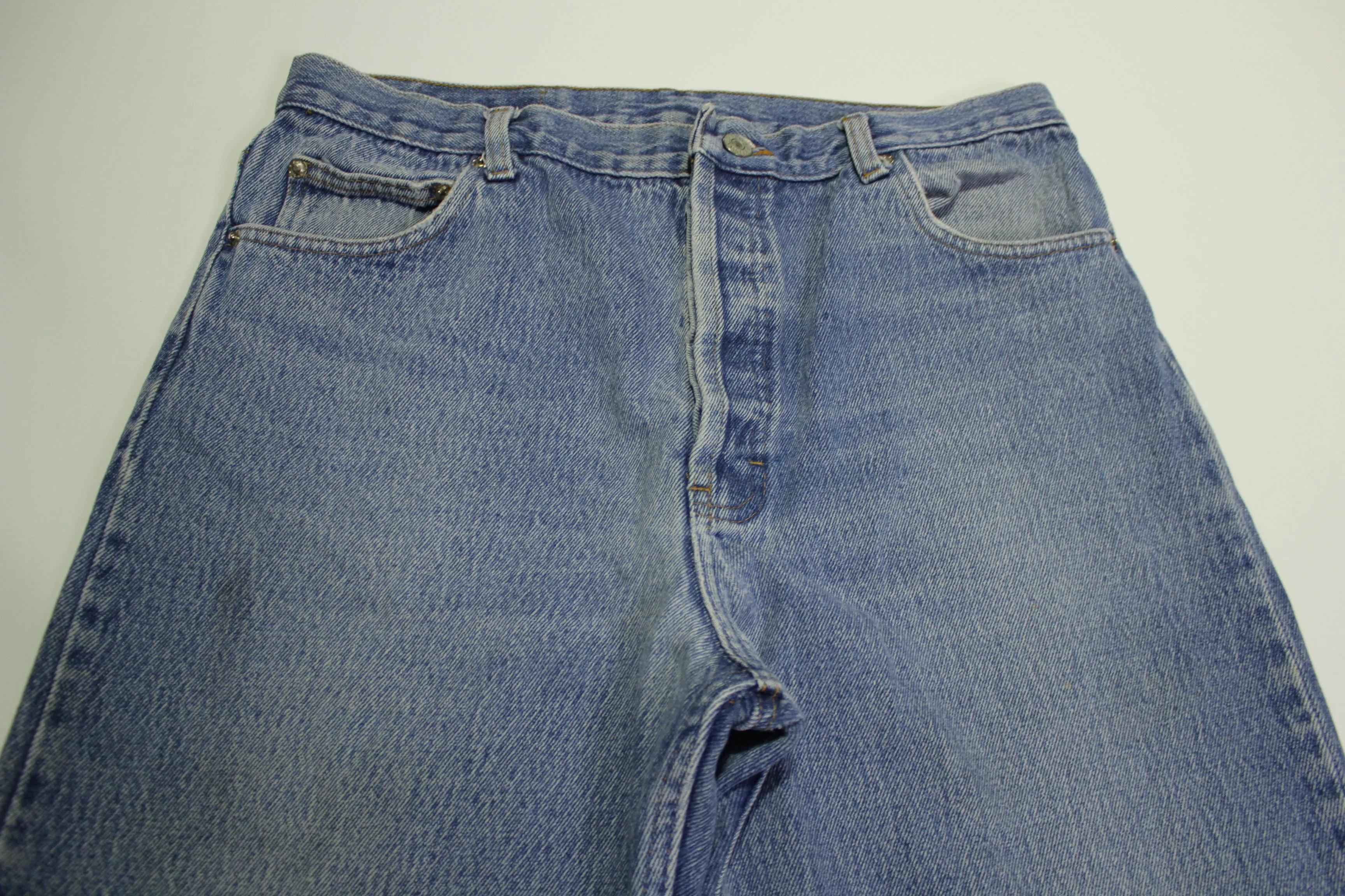 Levis Vintage 90's 501XX Made in USA Button Fly Bitchin' Blue Denim Jeans