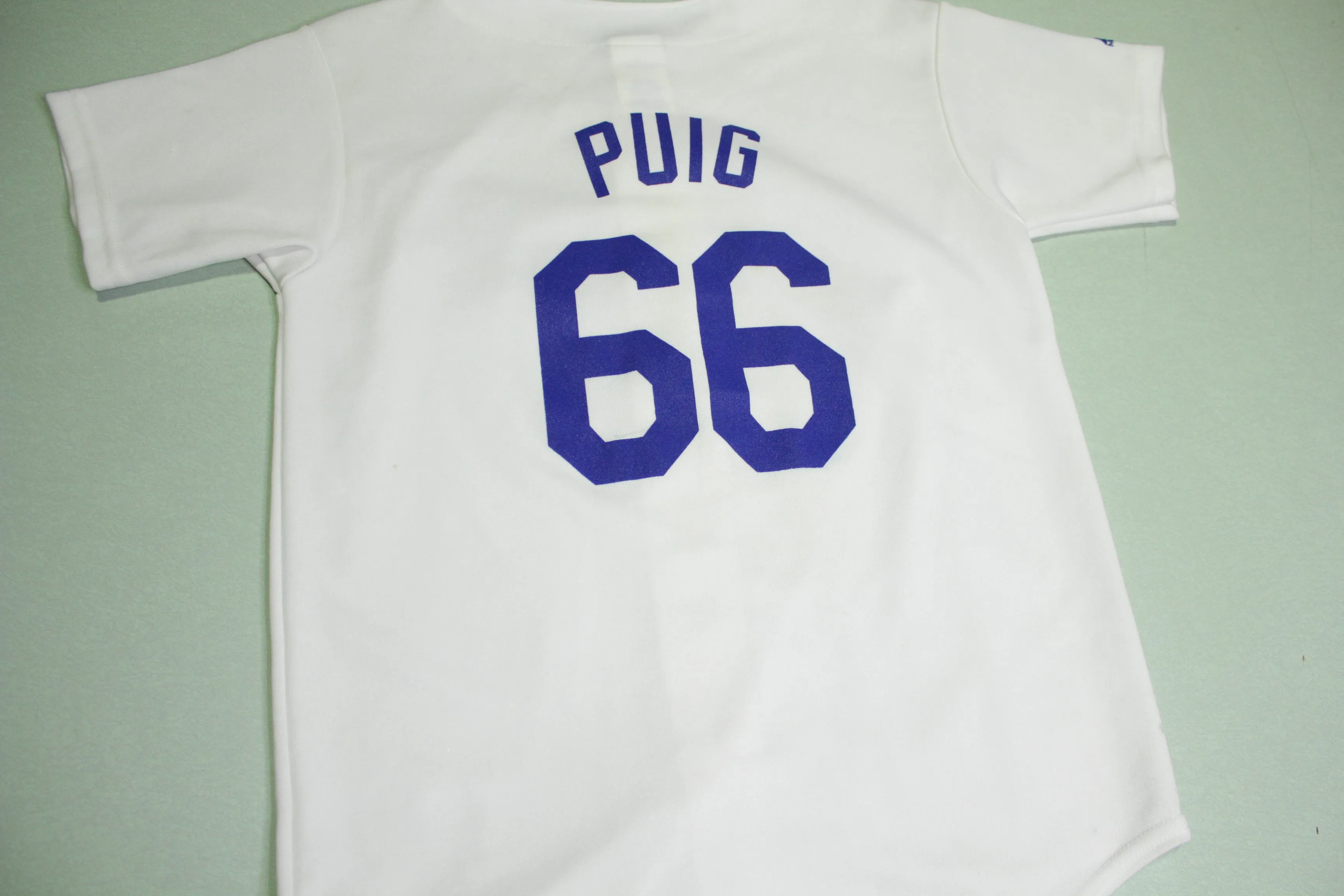 Los Angeles Dodgers Yasiel Puig #66 Majestic Made in USA Baseball MLB Jersey