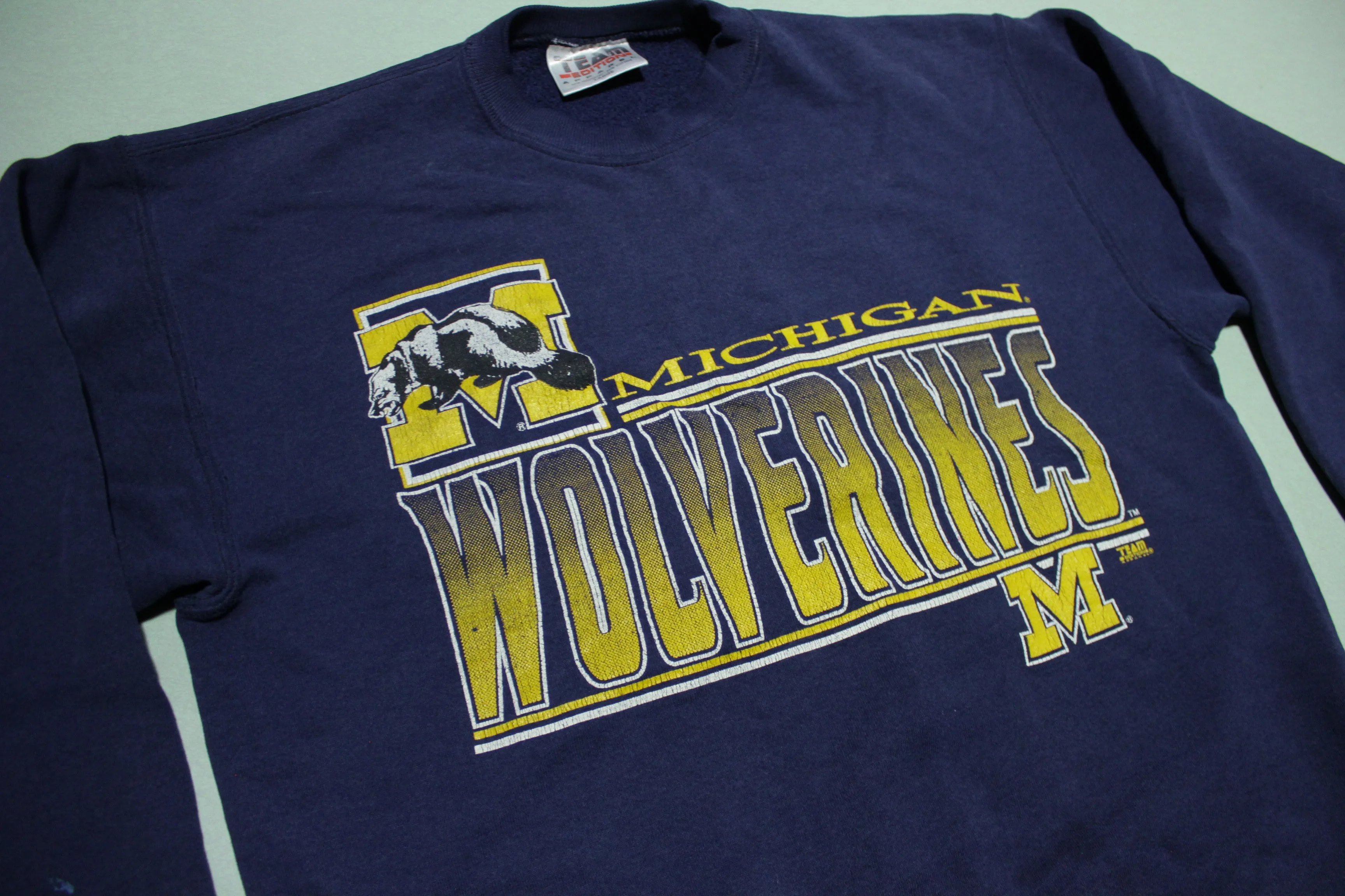 Michigan Wolverines Vintage 90's Team Edition Crewneck College Sweatshirt