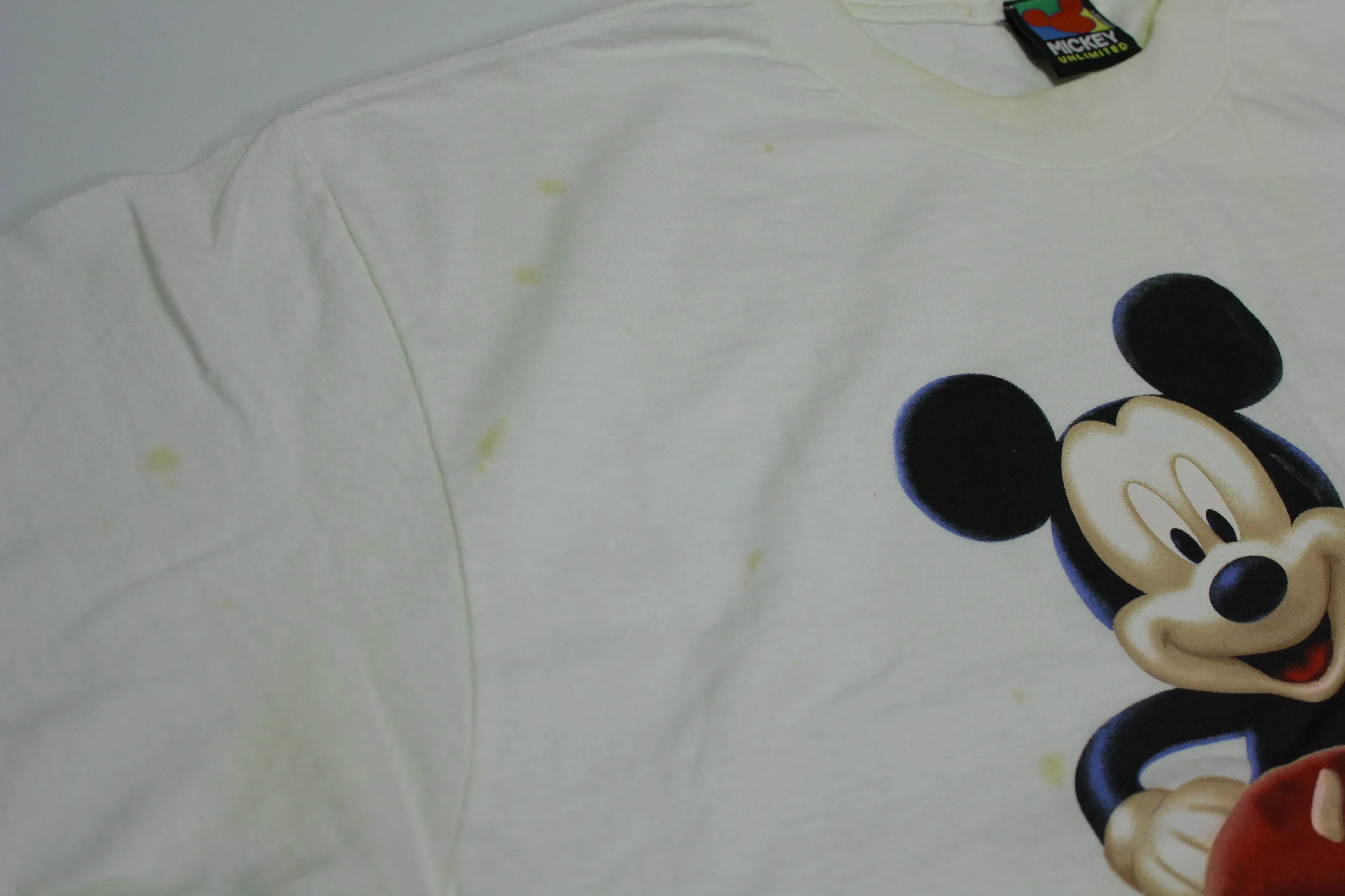 Mickey Mouse Unlimited and Pluto Vintage 90's Jerry Leigh Disney Crop T-Shirt