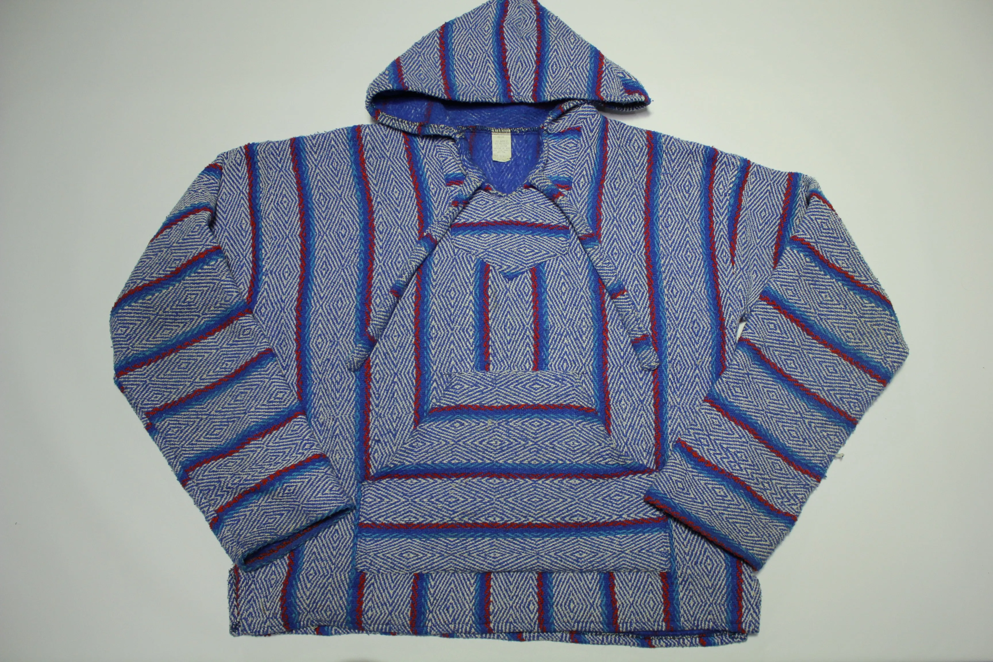 Molina Mexico Drug Rug Poncho Hoodie Baja Sweater Vintage Pullover