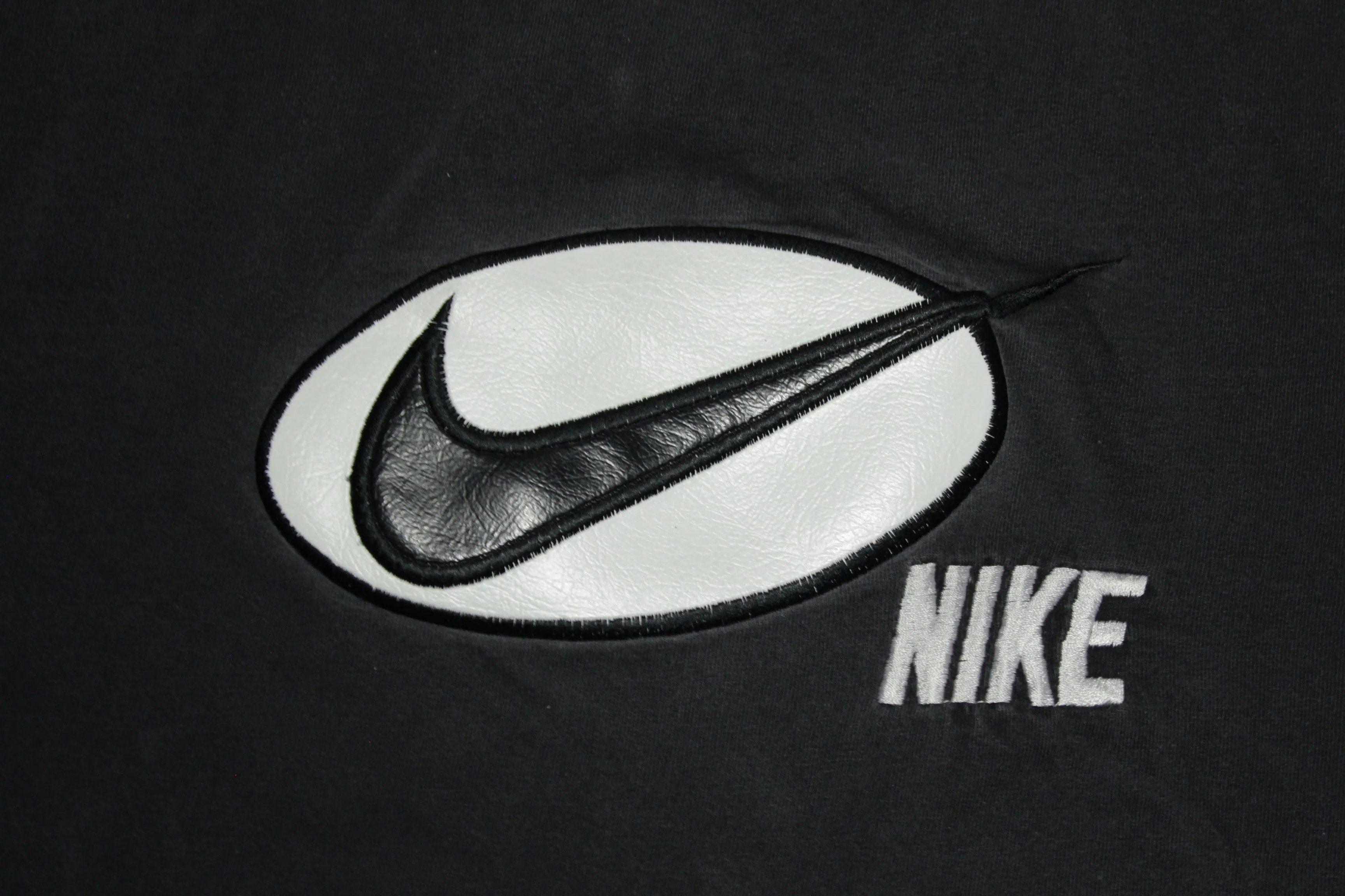 Nike Leather Swoosh Patch Vintage 90's Embroidered Made in USA Single Stitch T-Shirt