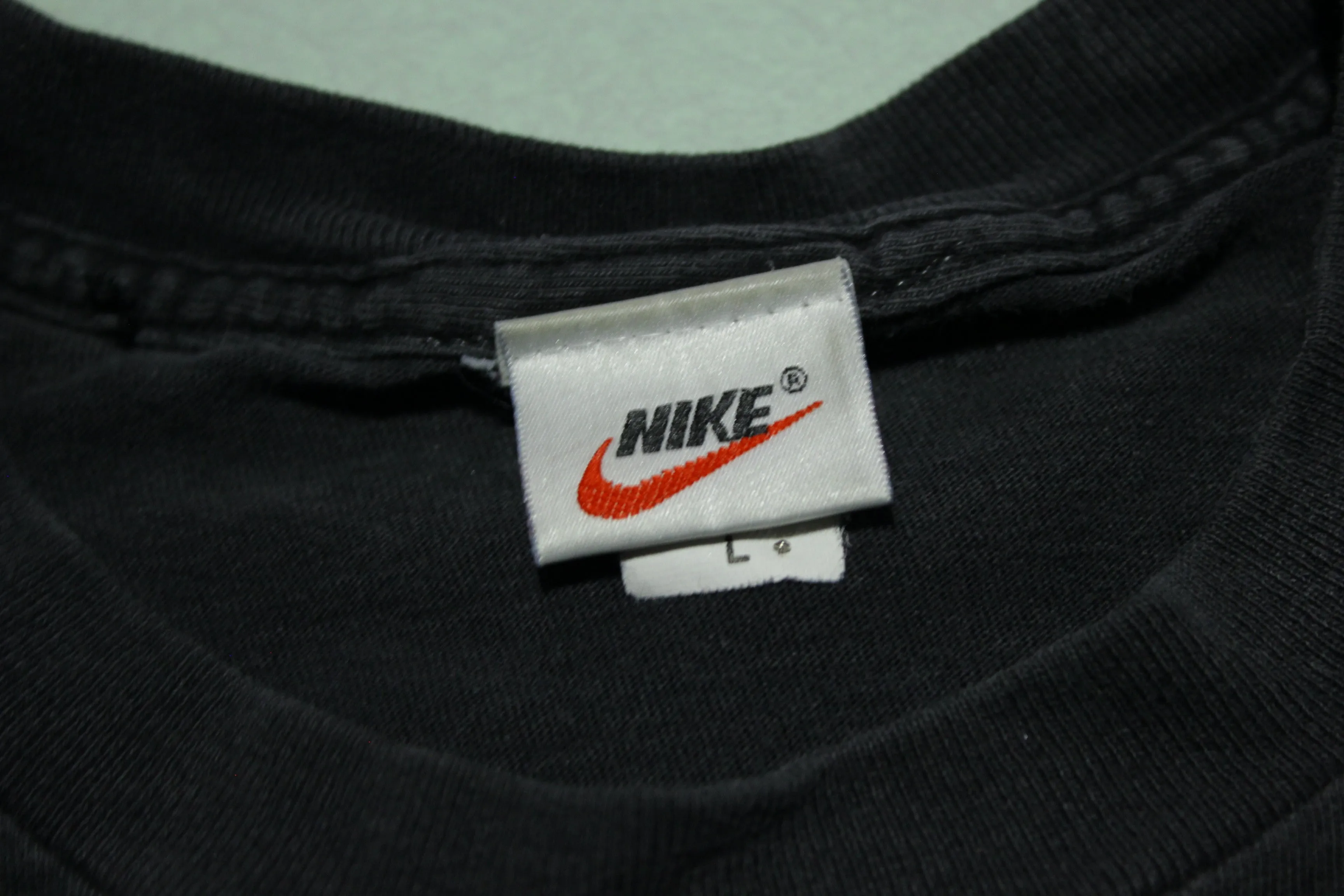 Nike Leather Swoosh Patch Vintage 90's Embroidered Made in USA Single Stitch T-Shirt