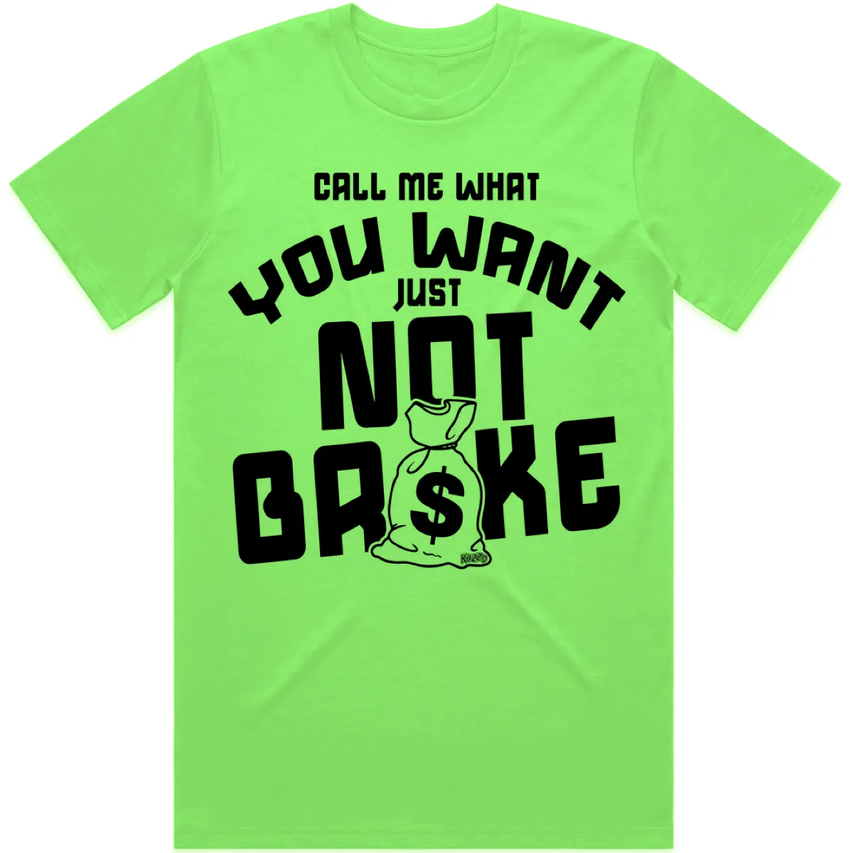 NOT BROKE : Neon Green Sneaker Tees Shirt