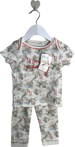 NUTMEG White Peter Rabbit Print Legging And T Shirt Set 9-12 Months