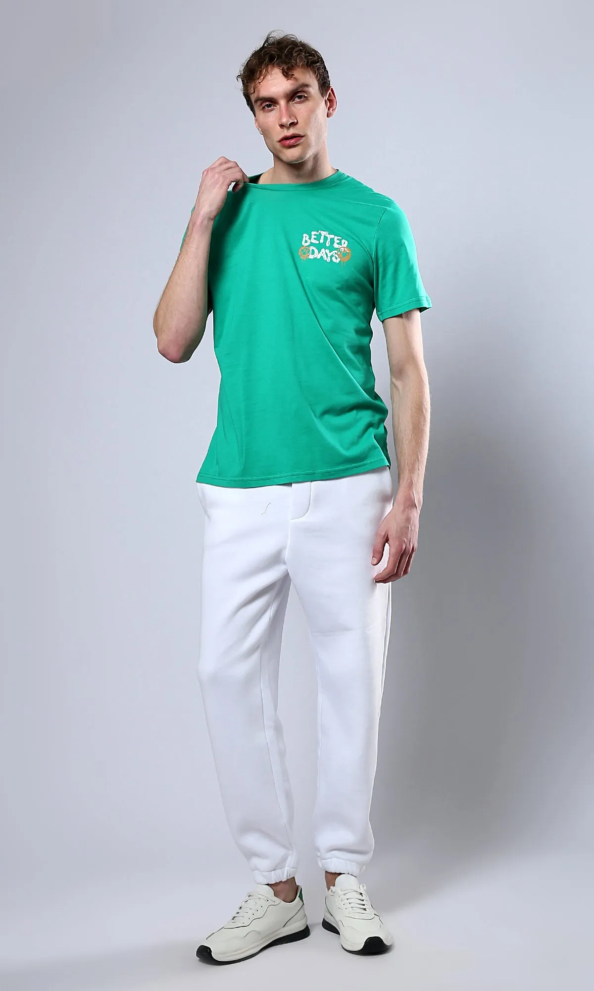 O179021 Light Green Better Days Short Sleeves Tee