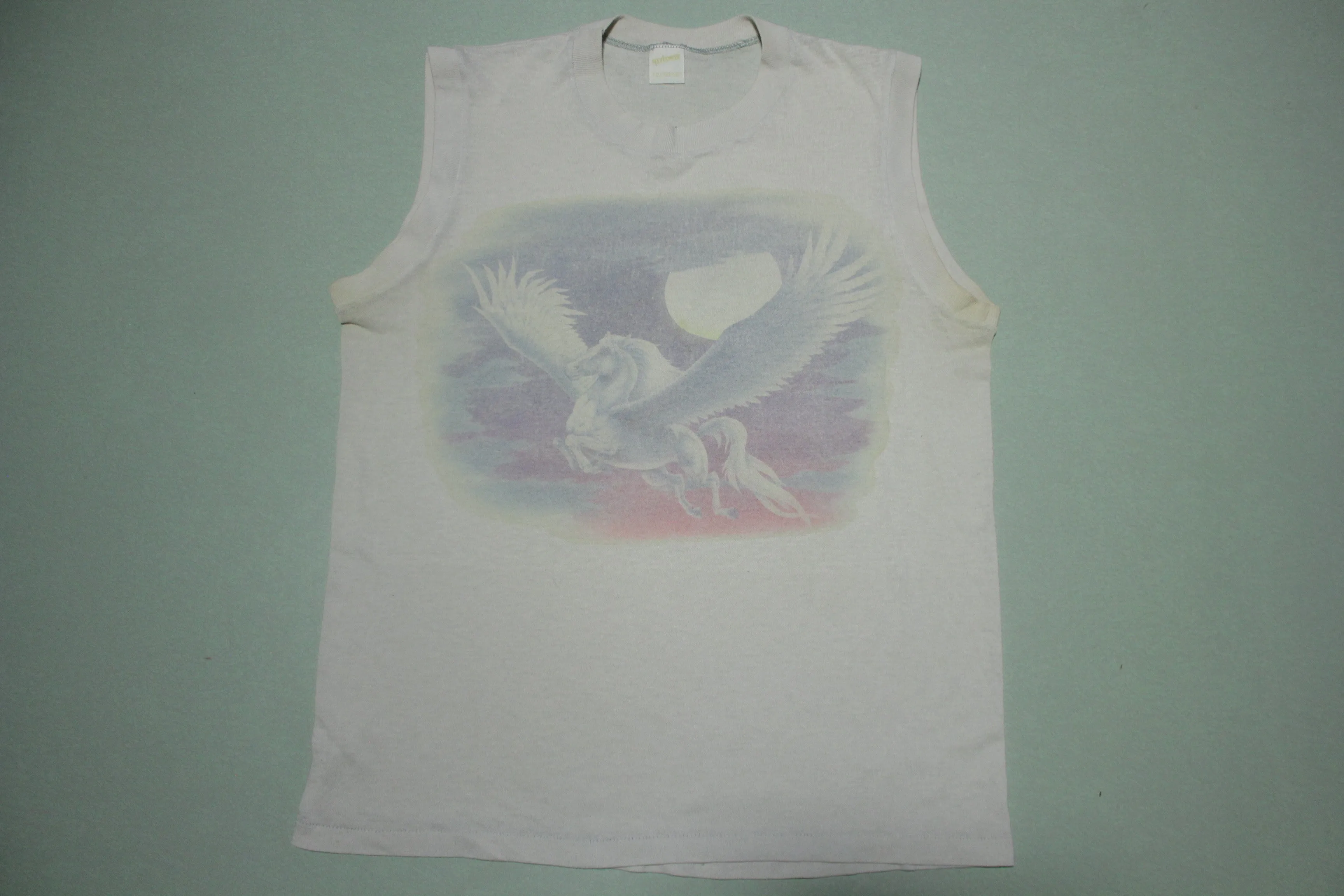 Pegasus Winged Horse Moonlight Vintage 80's Muscle T-Shirt