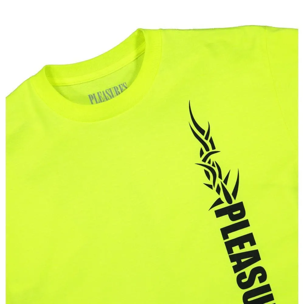 PLEASURES RAZOR LOGO T-SHIRT-SAFETY GREEN