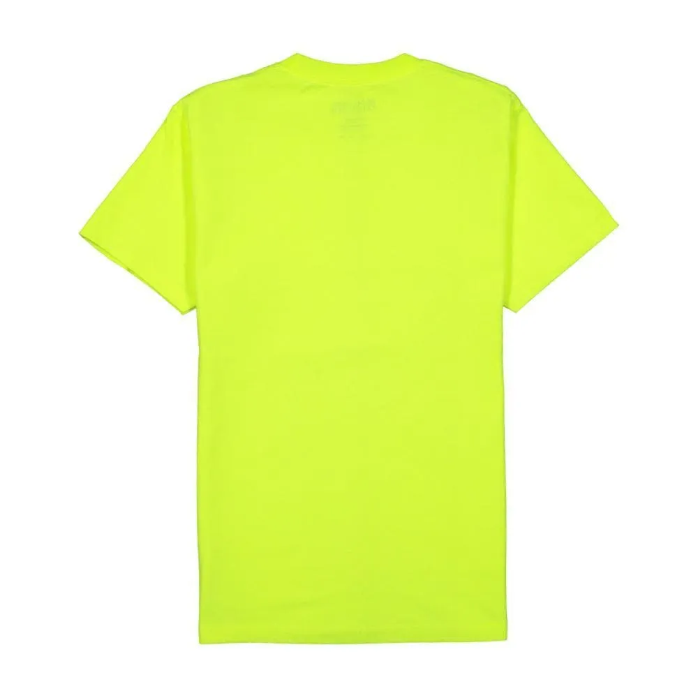 PLEASURES RAZOR LOGO T-SHIRT-SAFETY GREEN