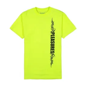 PLEASURES RAZOR LOGO T-SHIRT-SAFETY GREEN