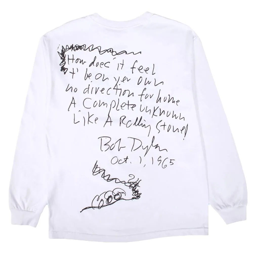 PLEASURES RIDE LONG SLEEVE T-SHIRT -WHITE