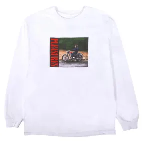 PLEASURES RIDE LONG SLEEVE T-SHIRT -WHITE