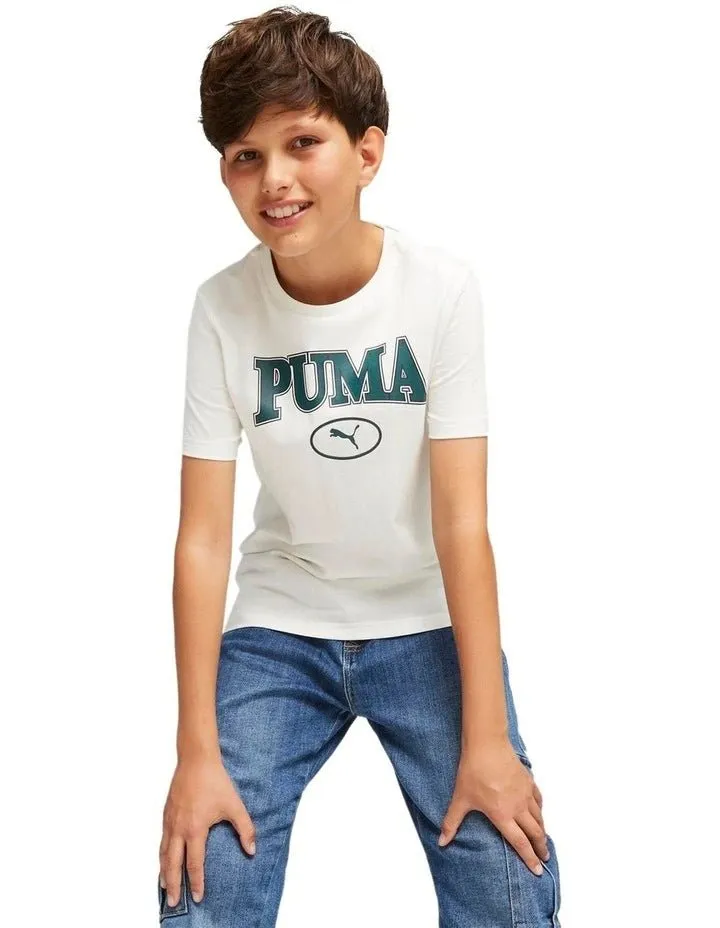 PUMA JUNIOR SQUAD WHITE TEE