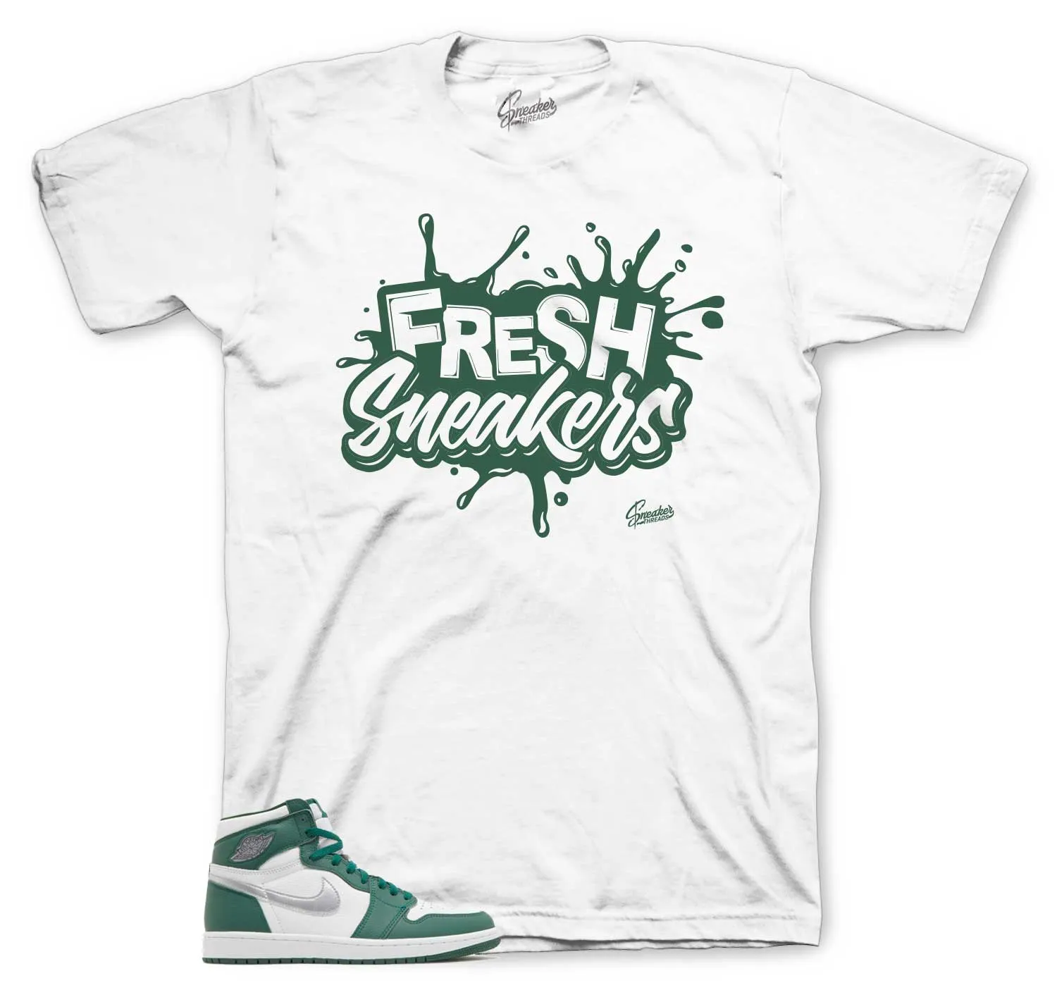 Retro 1 Gorge Green Shirt - Fresh Sneakers - White