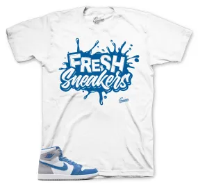 Retro 1 True Blue Shirt - Fresh Sneakers - White