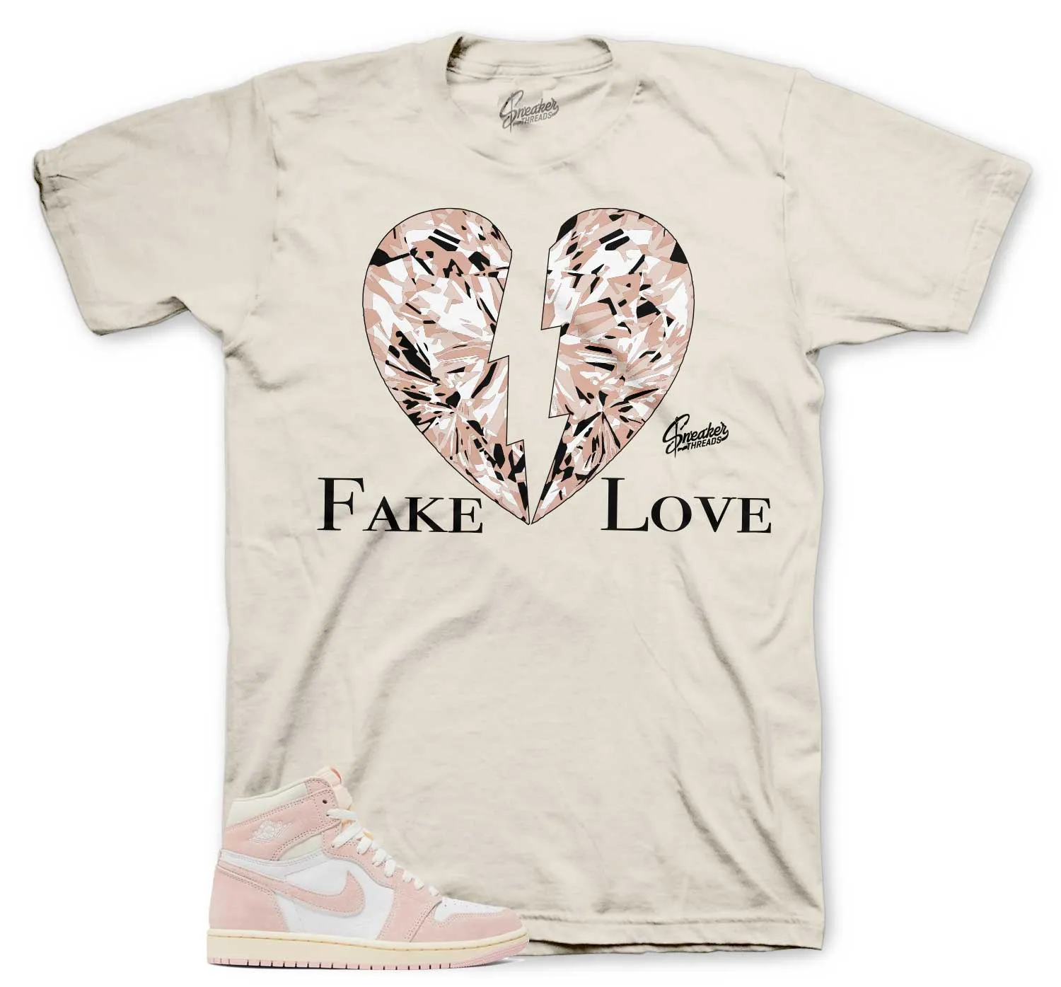 Retro 1 Washed Pink Shirt - Love - Natural