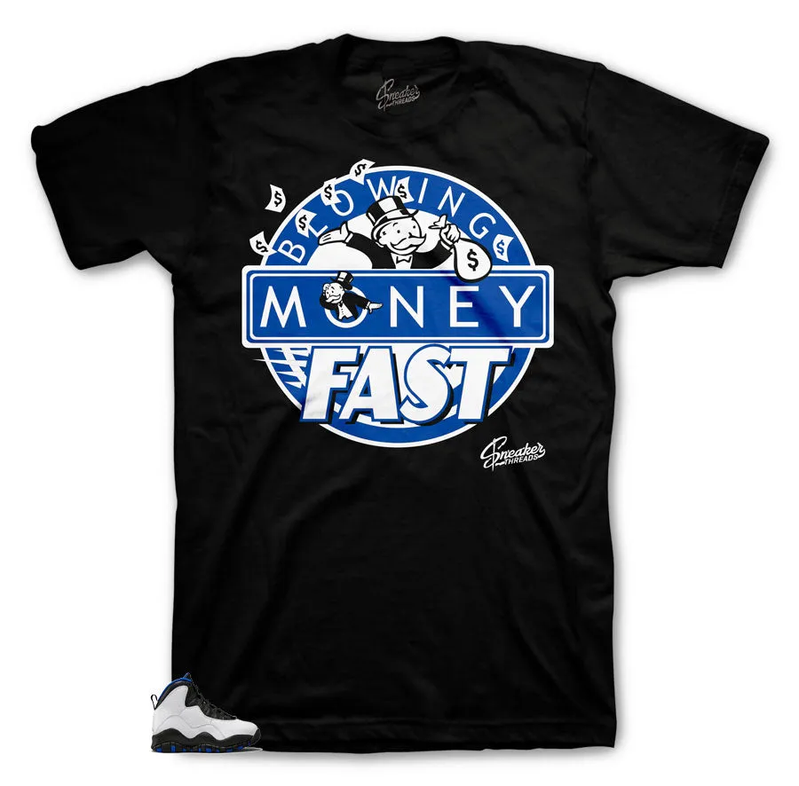 Retro 10 Orlando Shirt - Blowing Money Fast - Blue