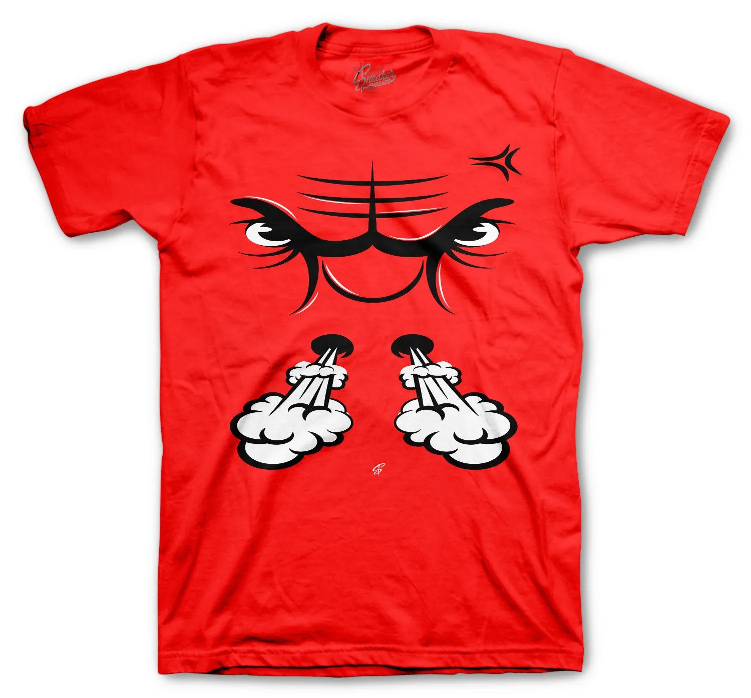 Retro 12 Twist Shirt - Raging Face - Red