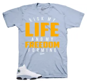 Retro 13 Blue Grey Shirt - My Life - Light Blue