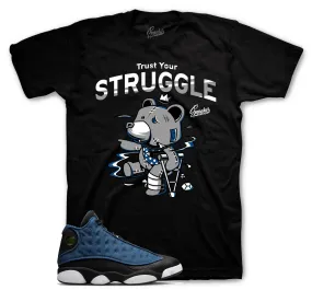 Retro 13 Brave Blue Shirt - Trust Your Struggle - Black