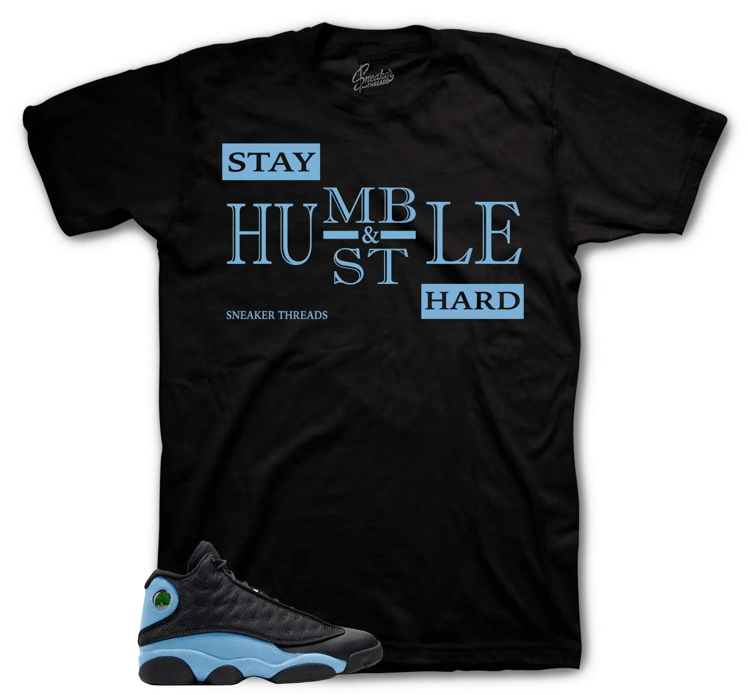 Retro 13 University Blue Shirt - Humble - Black