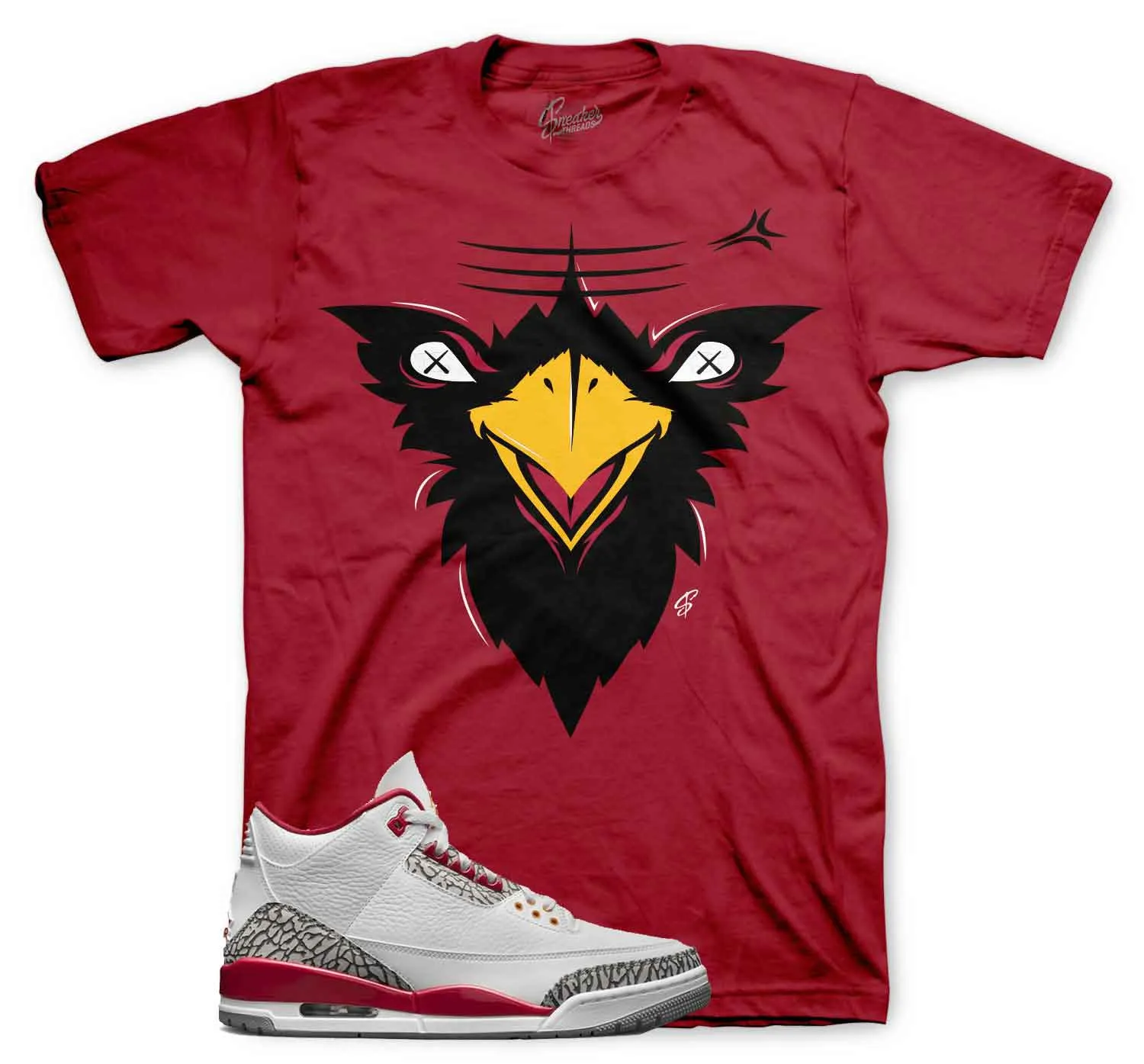 Retro 3 Cardinal Red Shirt - Fly Face - Cardinal Red